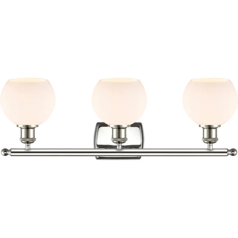 Ballston Athens LED 26 inch Polished Nickel Bath Vanity Light Wall Light in Matte White Glass