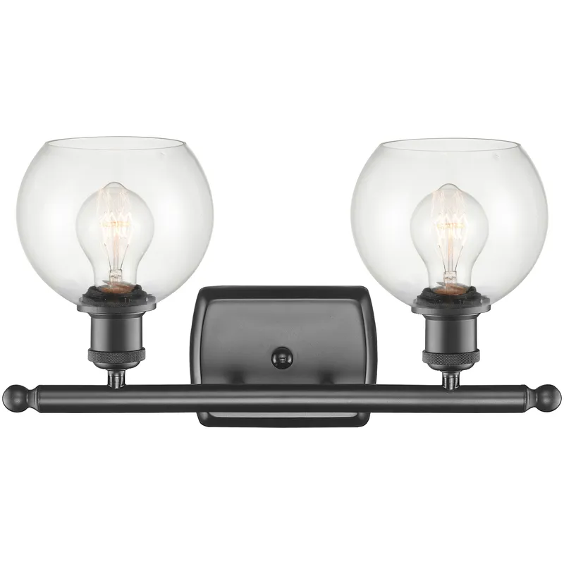 Ballston Athens 2 Light 16 inch Oil Rubbed Bronze Bath Vanity Light Wall Light in Clear Glass