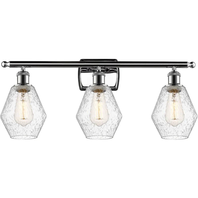 Ballston Cindyrella 3 Light 26 inch Polished Chrome Bath Vanity Light Wall Light in Incandescent, Seedy Glass