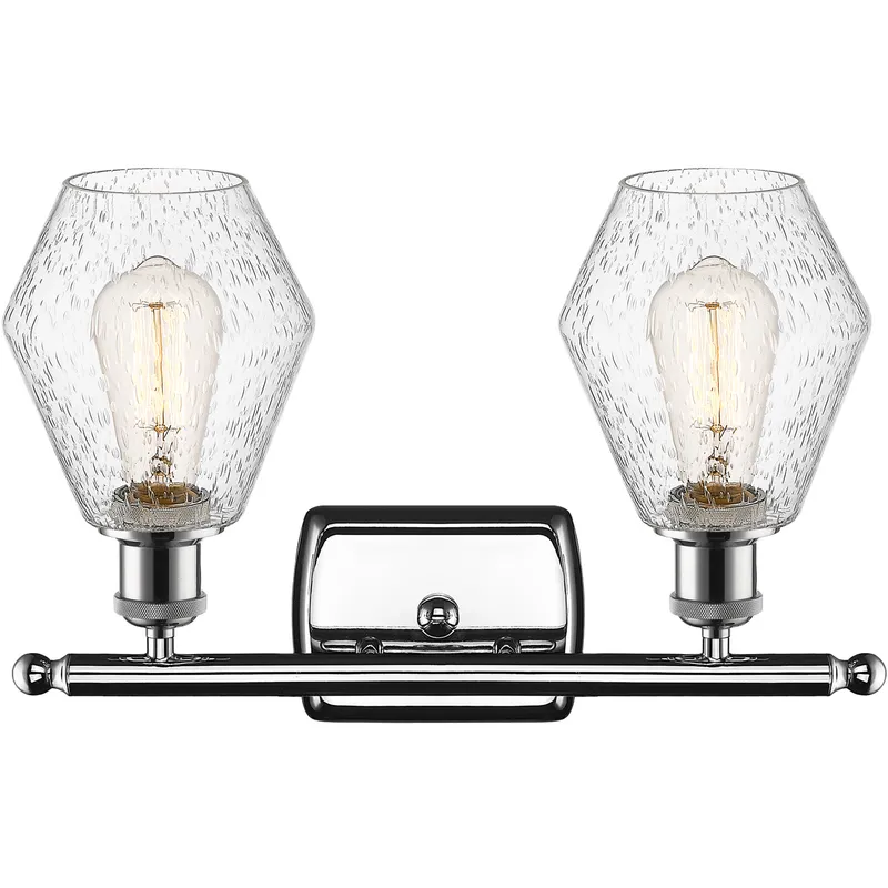 Ballston Cindyrella 2 Light 16 inch Polished Chrome Bath Vanity Light Wall Light in Incandescent, Seedy Glass