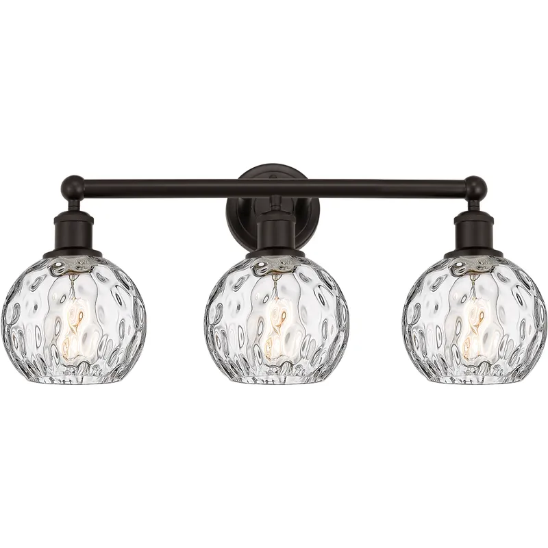 Edison Athens Water Glass 3 Light 24 inch Oil Rubbed Bronze Bath Vanity Light Wall Light