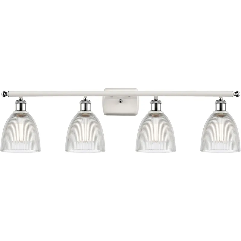 Ballston Castile LED 36 inch White and Polished Chrome Bath Vanity Light Wall Light in Clear Glass, Ballston