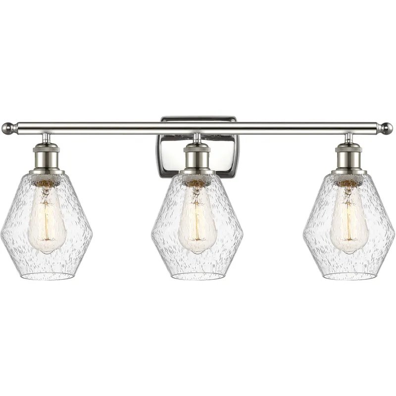 Ballston Cindyrella 3 Light 26 inch Polished Nickel Bath Vanity Light Wall Light in Incandescent, Seedy Glass