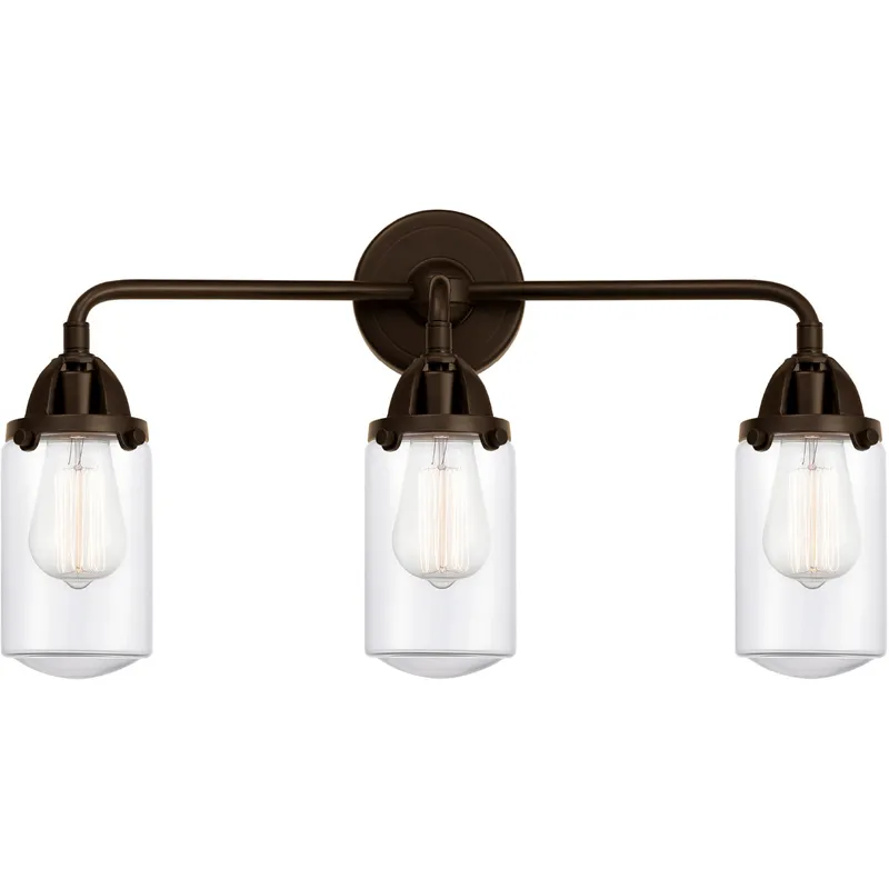 Nouveau 2 Dover LED 23 inch Oil Rubbed Bronze Bath Vanity Light Wall Light in Clear Glass