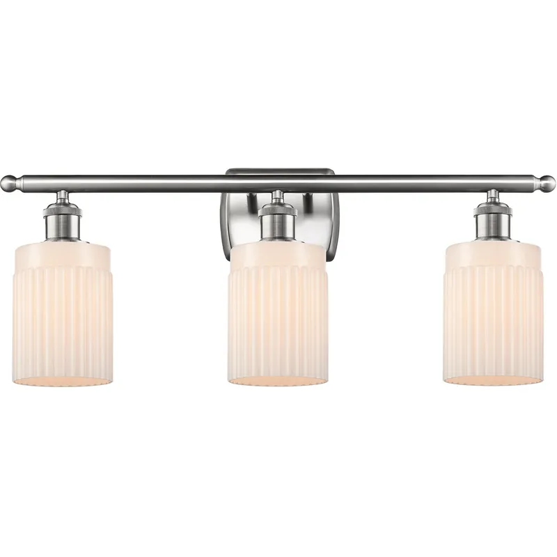Ballston Hadley 3 Light 26 inch Brushed Satin Nickel Bath Vanity Light Wall Light in Matte White Glass, Ballston