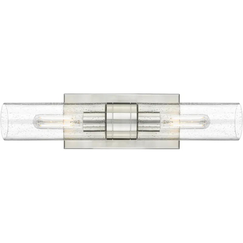 Ballston Urban 2 Light 18 inch Satin Nickel Bath Vanity Light Wall Light in Seedy Glass