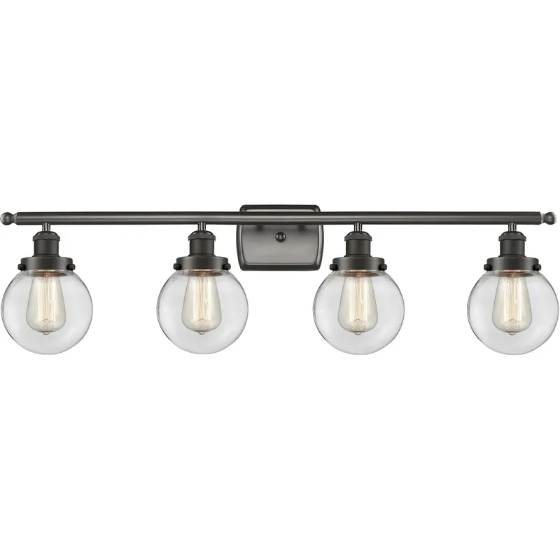 Ballston Beacon 4 Light 36 inch Oil Rubbed Bronze Bath Vanity Light Wall Light in Clear Glass, Ballston