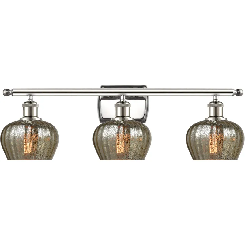 Ballston Fenton LED 26 inch Polished Nickel Bath Vanity Light Wall Light in Mercury Glass, Ballston