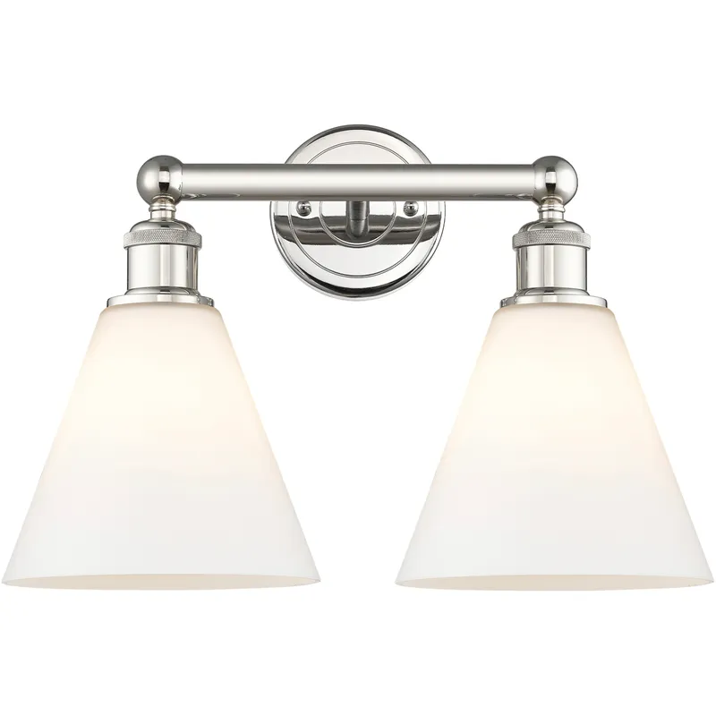 Berkshire 2 Light 17 inch Polished Nickel Bath Vanity Light Wall Light in Matte White