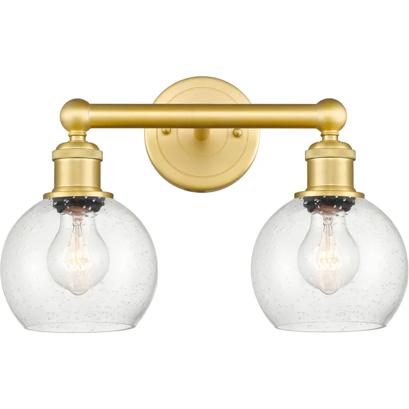 Athens 2 Light 15 inch Satin Gold Bath Vanity Light Wall Light in Seedy