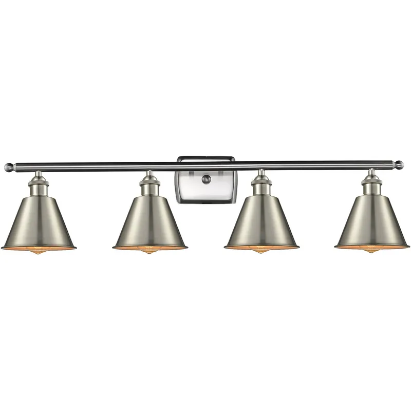 Ballston Smithfield 4 Light 36 inch Satin Gold Bath Vanity Light Wall Light, Ballston