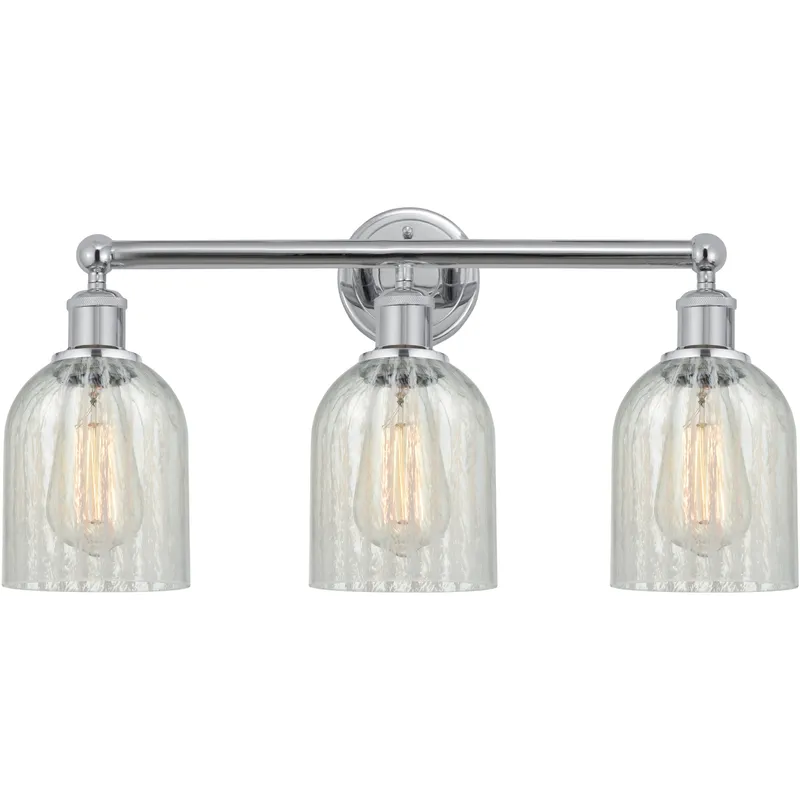 Edison Caledonia 3 Light 23 inch Polished Chrome Bath Vanity Light Wall Light in Mouchette Glass