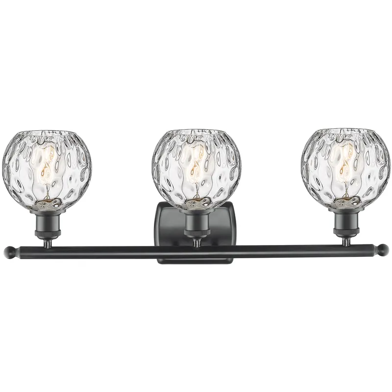 Ballston Athens Water Glass 3 Light 26 inch Matte Black Bath Vanity Light Wall Light