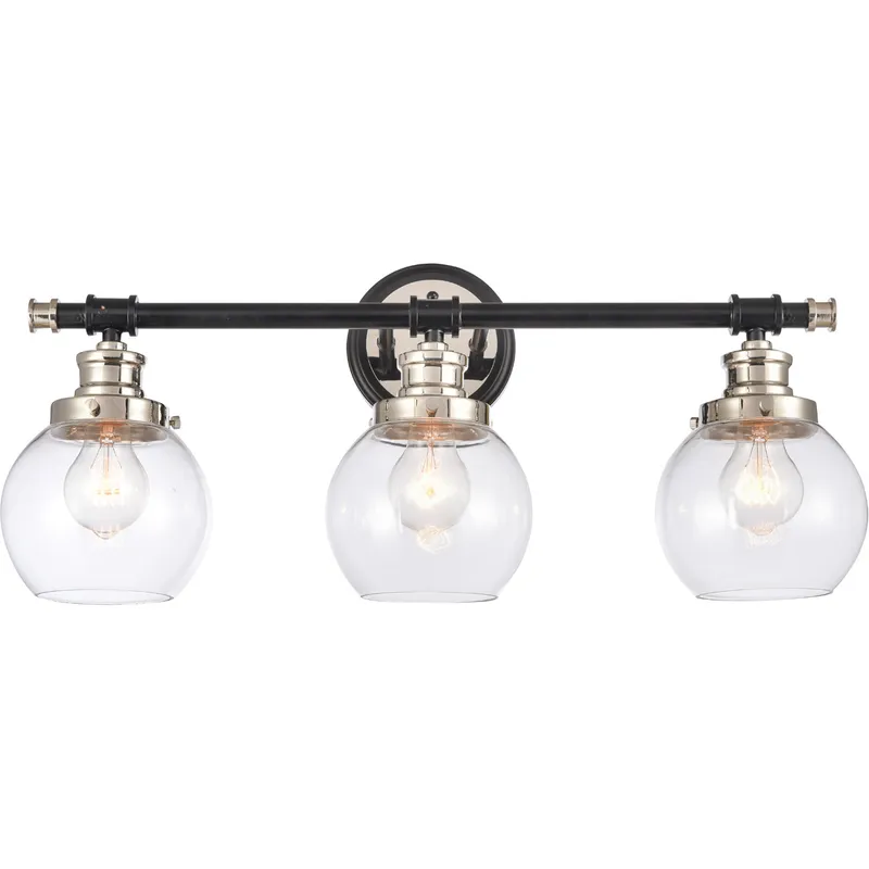 Saybrook LED 24.25 inch Black Polished Nickel Bath Vanity Light Wall Light in Clear Glass