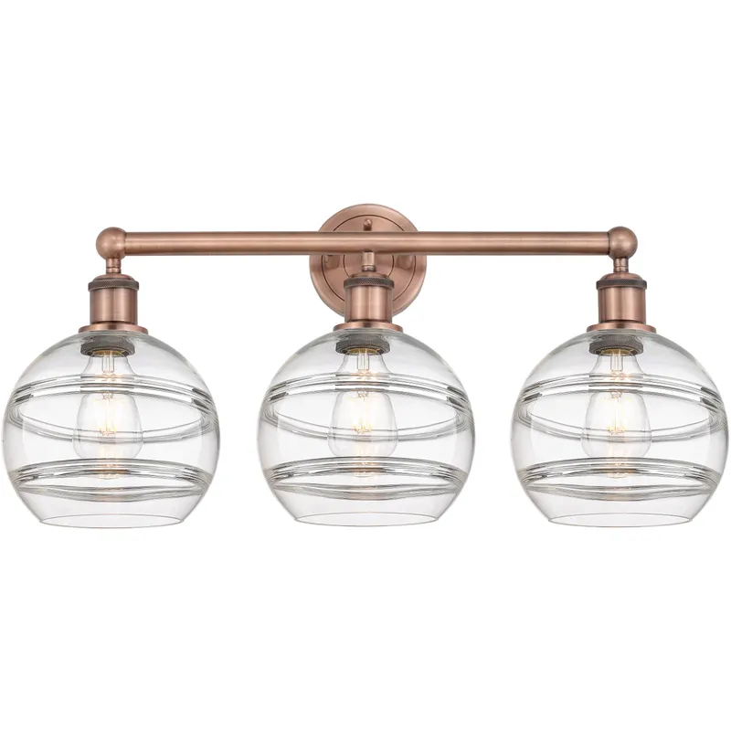 Edison Rochester 3 Light 26 inch Antique Copper Bath Vanity Light Wall Light