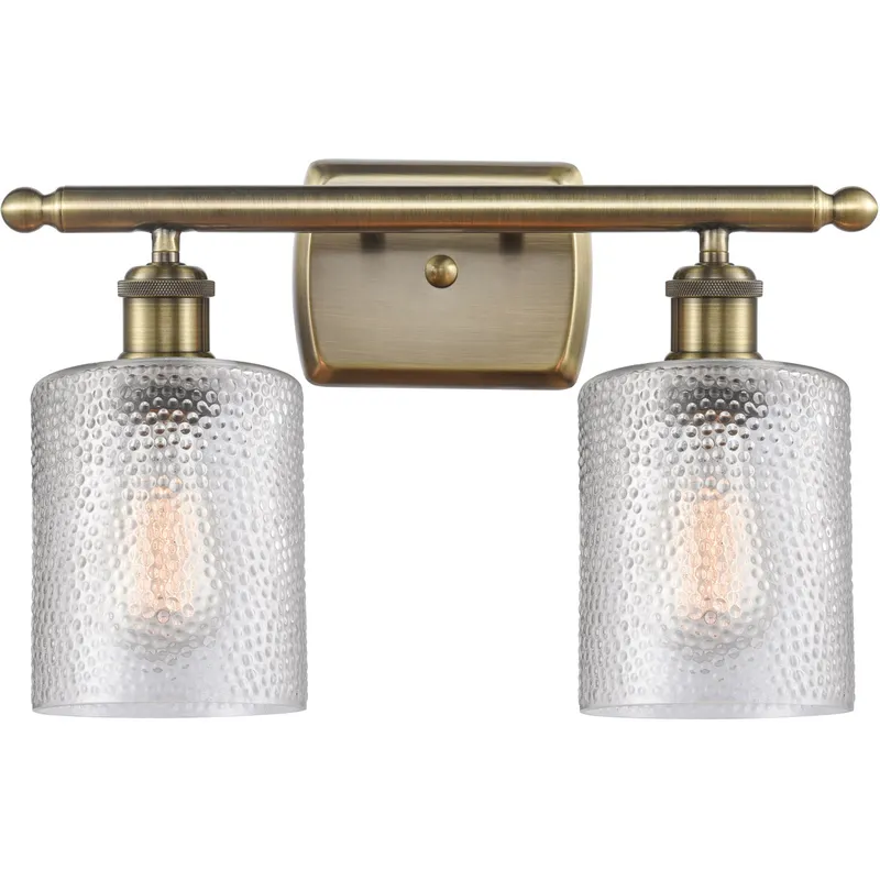 Ballston Cobbleskill LED 16 inch Antique Brass Bath Vanity Light Wall Light in Clear Glass, Ballston