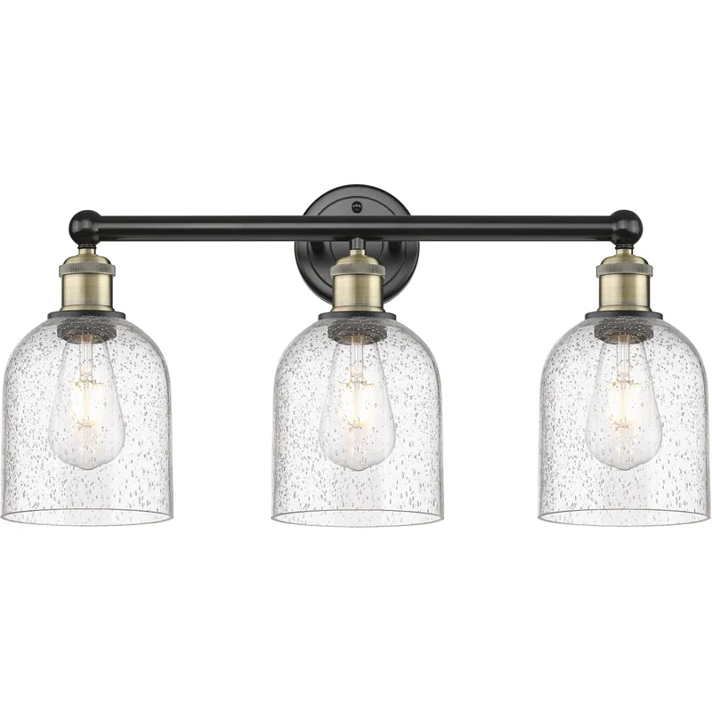 Edison Bella 3 Light 23.5 inch Black Antique Brass Bath Vanity Light Wall Light