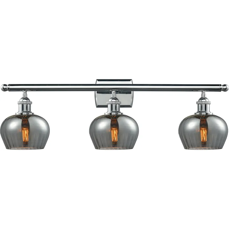 Ballston Fenton LED 26 inch Polished Chrome Bath Vanity Light Wall Light in Plated Smoke Glass, Ballston