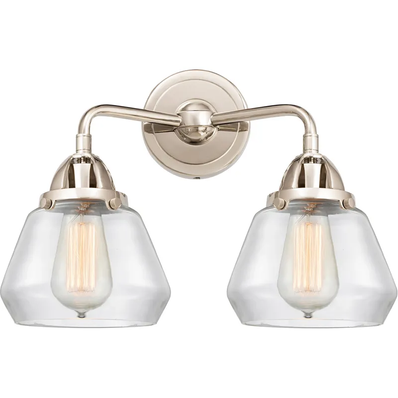 Nouveau 2 Fulton LED 14.75 inch Polished Nickel Bath Vanity Light Wall Light in Clear Glass