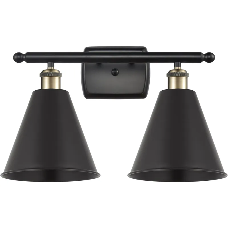 Ballston Plymouth Dome 2 Light 18 inch Brushed Brass Bath Vanity Light Wall Light in Matte Blue