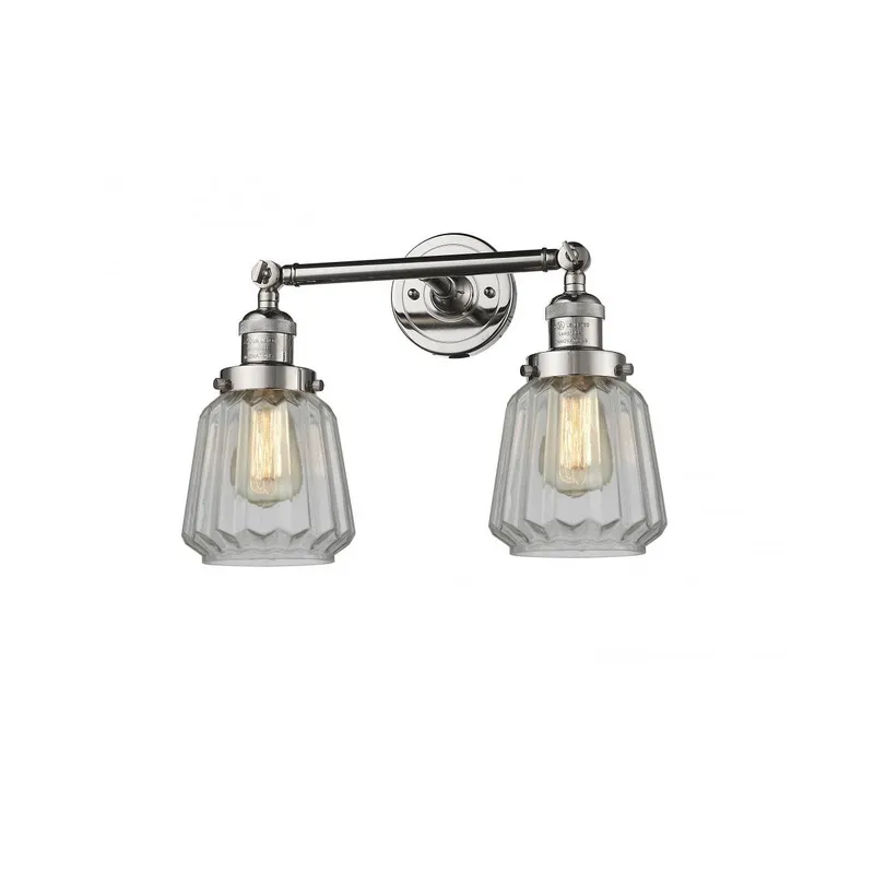 Franklin Restoration Chatham LED 16 inch Polished Nickel Bath Vanity Light Wall Light in Clear Glass, Franklin Restoration