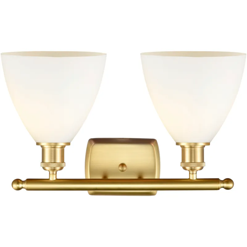 Ballston Ballston Dome LED 18 inch Satin Gold Bath Vanity Light Wall Light in Matte White Glass