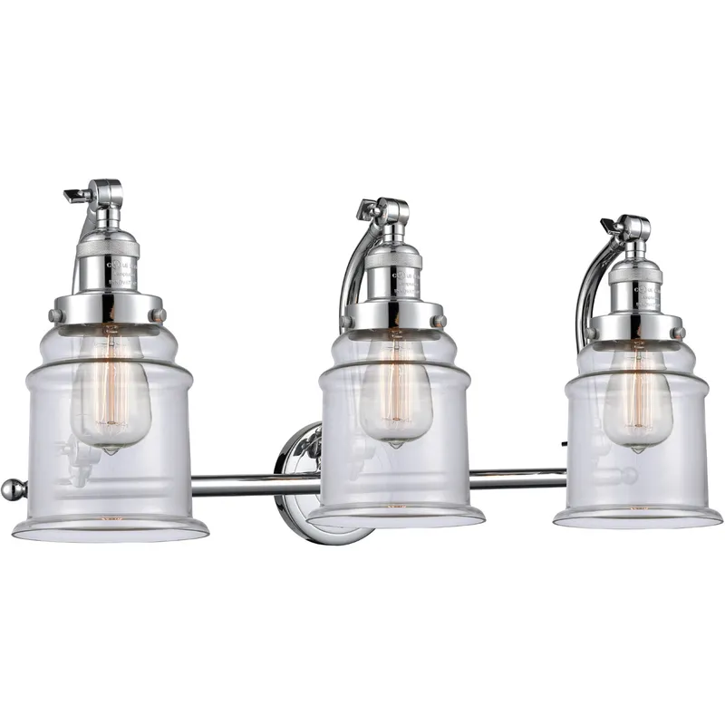 Franklin Restoration Canton LED 28 inch Polished Chrome Bath Vanity Light Wall Light in Clear Glass, Franklin Restoration