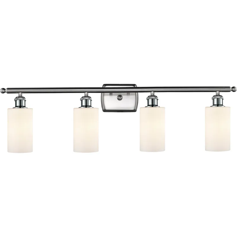 Ballston Clymer LED 36 inch Brushed Satin Nickel Bath Vanity Light Wall Light in Matte White Glass, Ballston