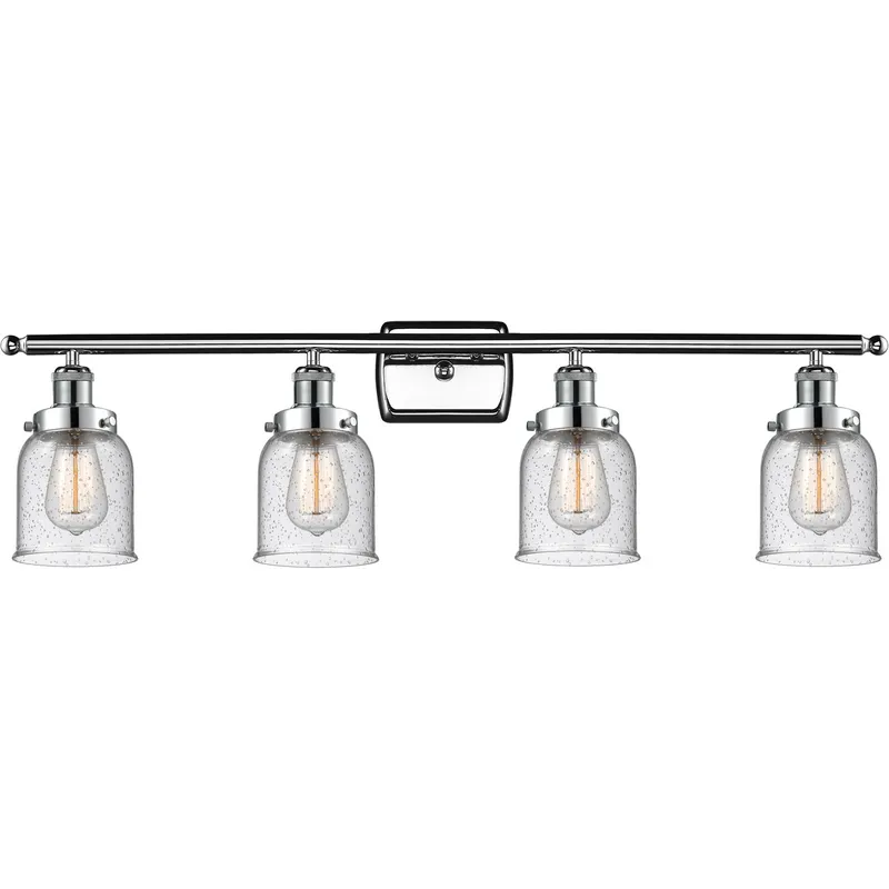 Ballston Small Bell LED 36 inch Polished Chrome Bath Vanity Light Wall Light in Seedy Glass, Ballston