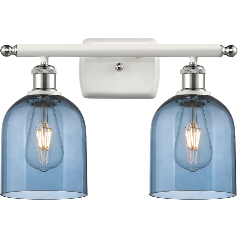 Ballston Bella 2 Light 15.5 inch White Polished Chrome Bath Vanity Light Wall Light