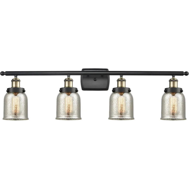 Ballston Urban Bell LED 36 inch Black Antique Brass Bath Vanity Light Wall Light in Silver Plated Mercury Glass