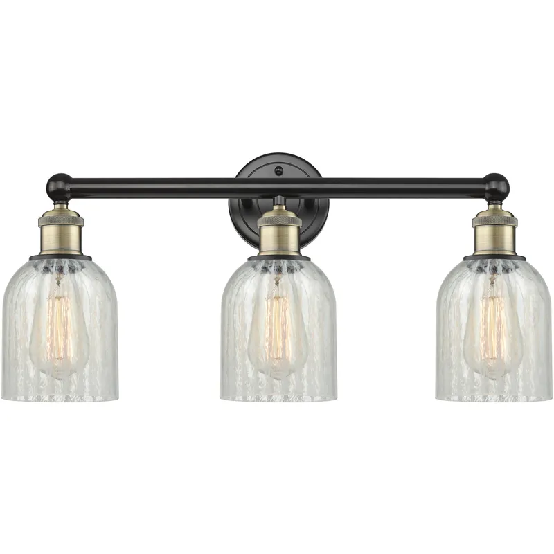Caledonia 3 Light 23 inch Black Antique Brass Bath Vanity Light Wall Light in Mouchette