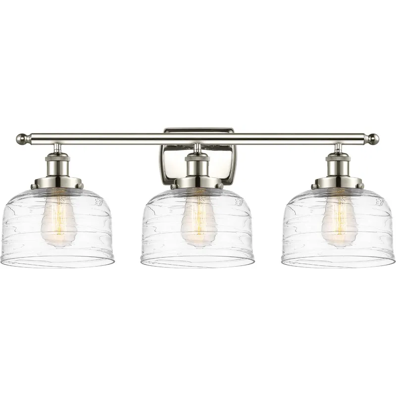 Ballston Bell LED 26 inch Polished Nickel Bath Vanity Light Wall Light in Clear Deco Swirl Glass