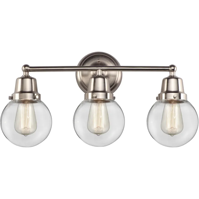Aditi Beacon 3 Light 22 inch Brushed Satin Nickel Bath Vanity Light Wall Light, Aditi