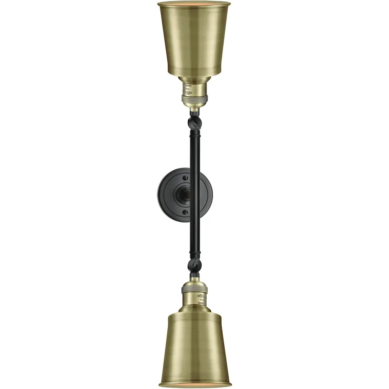 Franklin Restoration Addison 2 Light 16 inch Black Antique Brass Bath Vanity Light Wall Light, Franklin Restoration