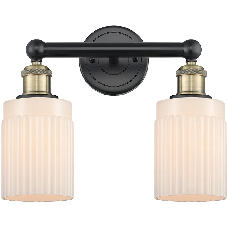 Hadley 2 Light 13.5 inch Black Antique Brass Bath Vanity Light Wall Light in Matte White
