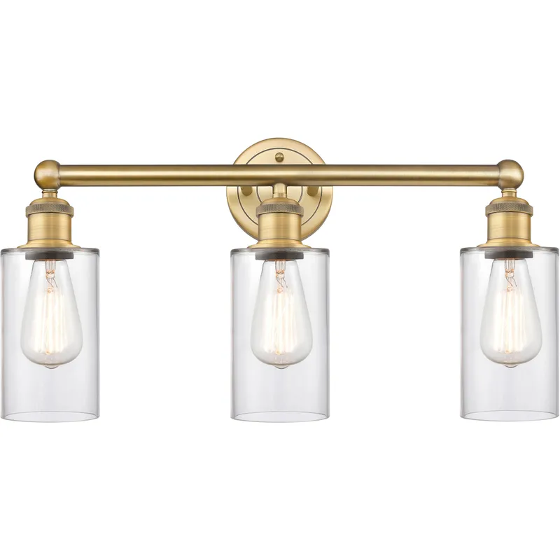 Clymer 3 Light 21.88 inch Brushed Brass Bath Vanity Light Wall Light in Clear