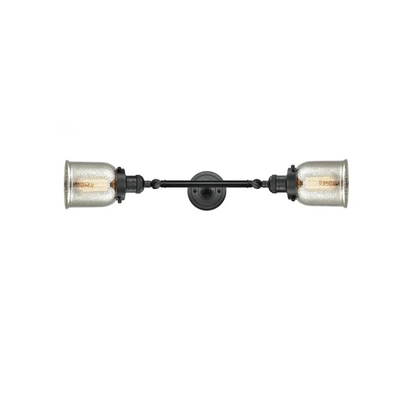 Franklin Restoration Small Bell LED 5 inch Matte Black Bath Vanity Light Wall Light in Silver Plated Mercury Glass, Franklin Restoration