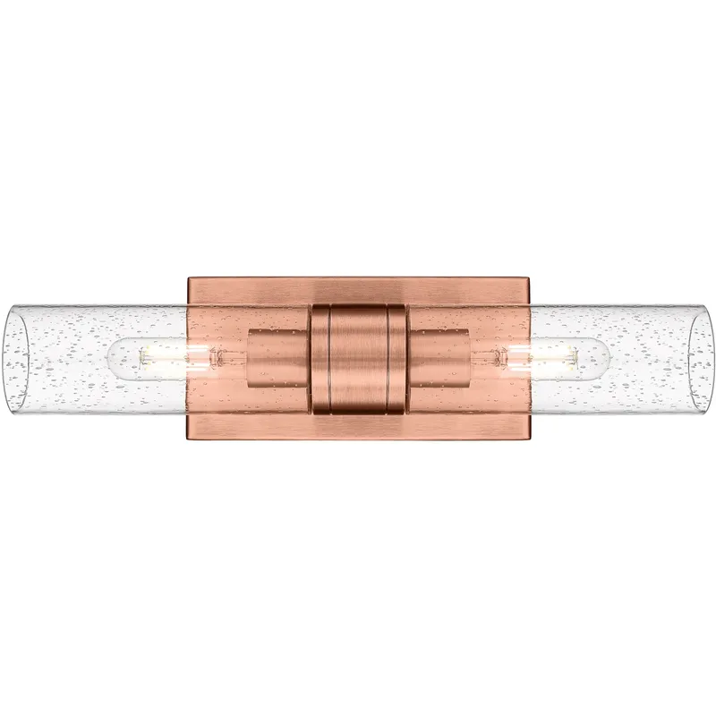 Ballston Urban 2 Light 18 inch Antique Copper Bath Vanity Light Wall Light in Seedy Glass