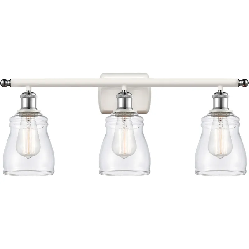 Ballston Ellery LED 26 inch White and Polished Chrome Bath Vanity Light Wall Light in Clear Glass, Ballston