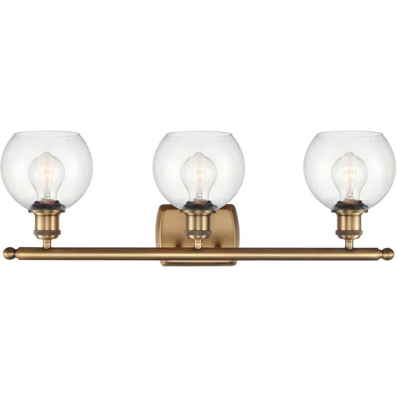 Ballston Athens LED 26 inch Brushed Brass Bath Vanity Light Wall Light in Clear Glass