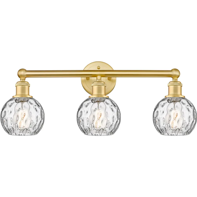 Athens Water Glass 3 Light 24 inch Satin Gold Bath Vanity Light Wall Light