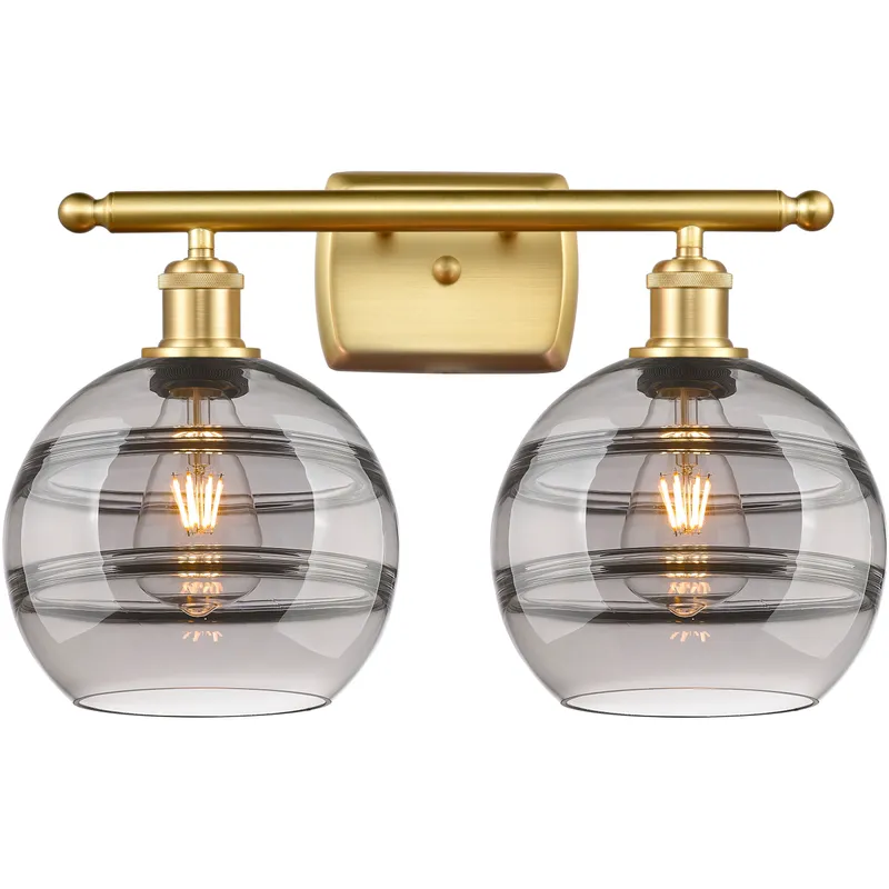 Ballston Rochester 2 Light 18 inch Satin Gold Bath Vanity Light Wall Light