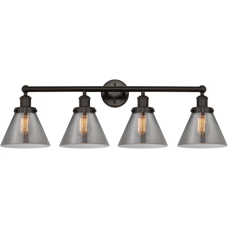 Cone 4 Light 34.75 inch Oil Rubbed Bronze Bath Vanity Light Wall Light
