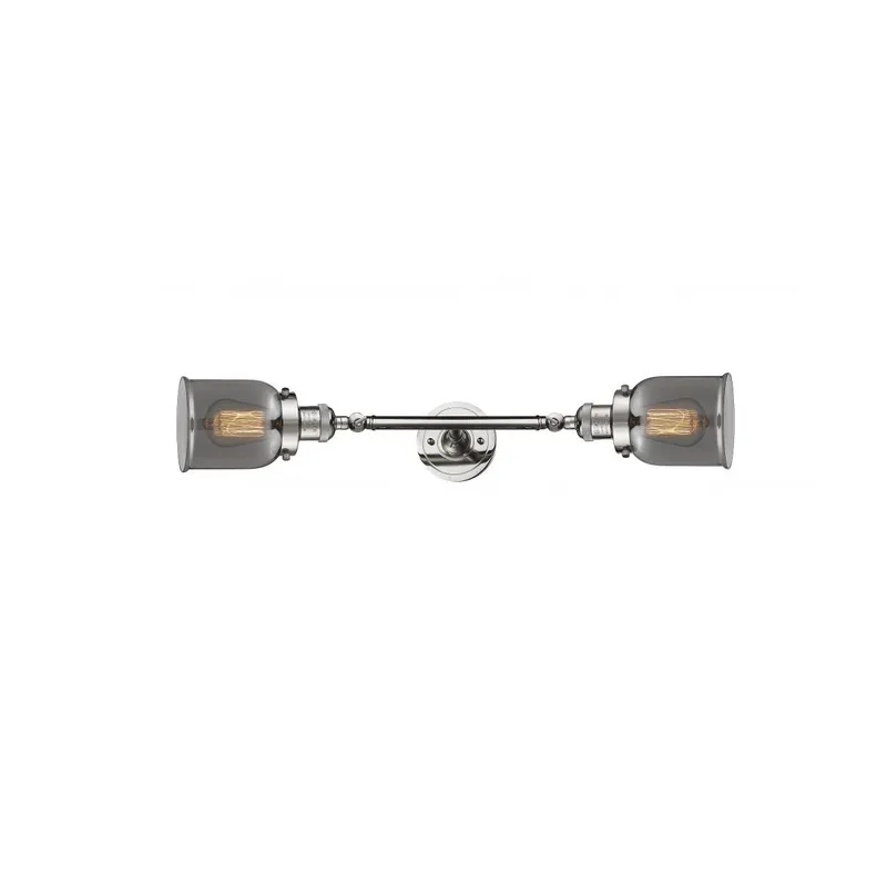 Franklin Restoration Small Bell LED 5 inch Polished Nickel Bath Vanity Light Wall Light in Plated Smoke Glass, Franklin Restoration