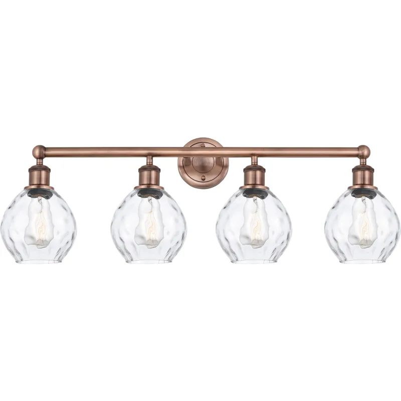 Waverly 4 Light 33 inch Antique Copper Bath Vanity Light Wall Light