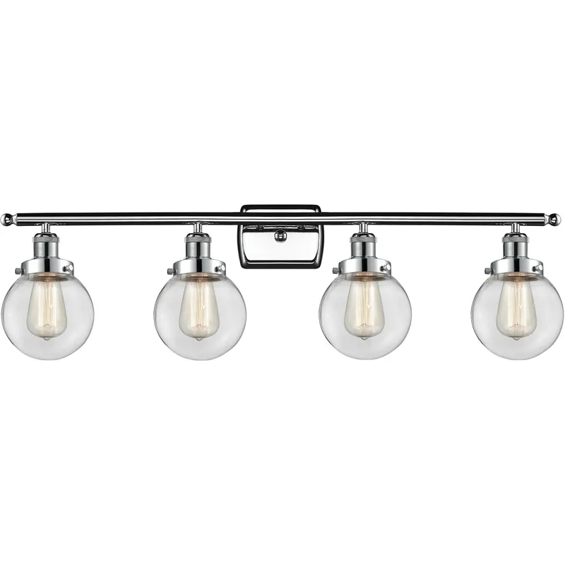 Ballston Beacon 4 Light 36 inch Polished Chrome Bath Vanity Light Wall Light in Clear Glass, Ballston