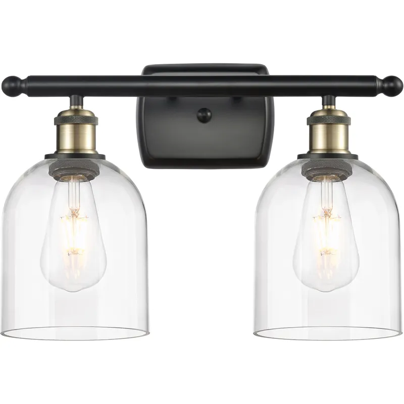 Ballston Bella 2 Light 15.5 inch Black Antique Brass Bath Vanity Light Wall Light