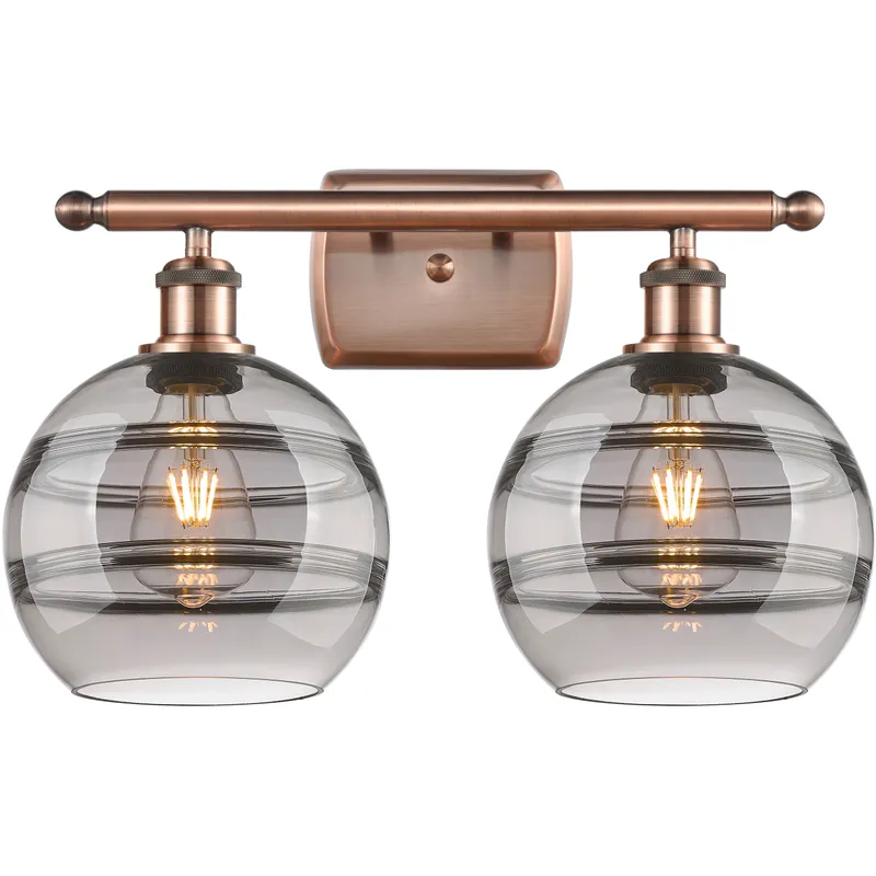 Ballston Rochester 2 Light 18 inch Antique Copper Bath Vanity Light Wall Light