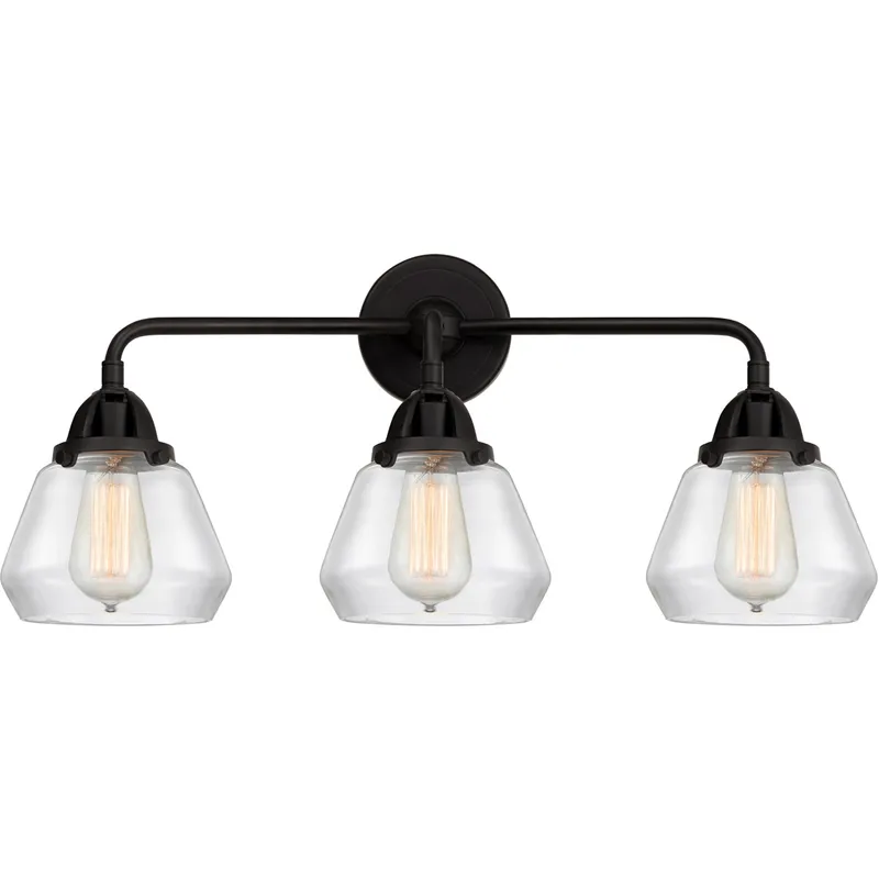Nouveau 2 Fulton LED 24.75 inch Matte Black Bath Vanity Light Wall Light in Clear Glass